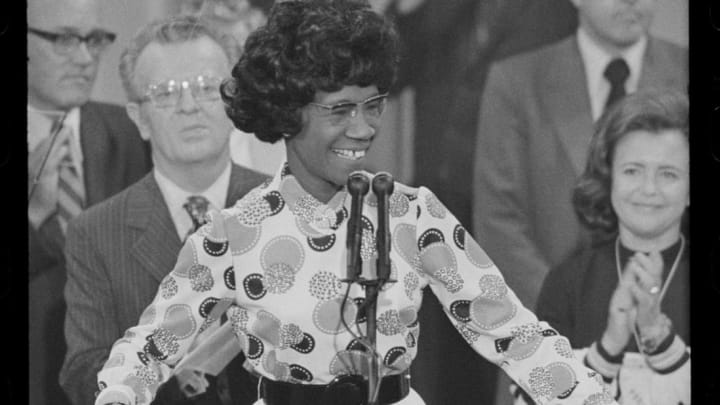 Shirley Chisholm speaks at the 1972 Democratic National Convention.