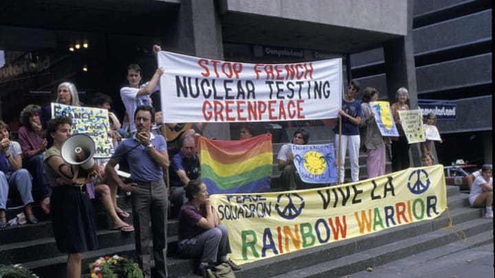 A 1986 Greenpeace anti-nuclear protest in Sydney, Australia.