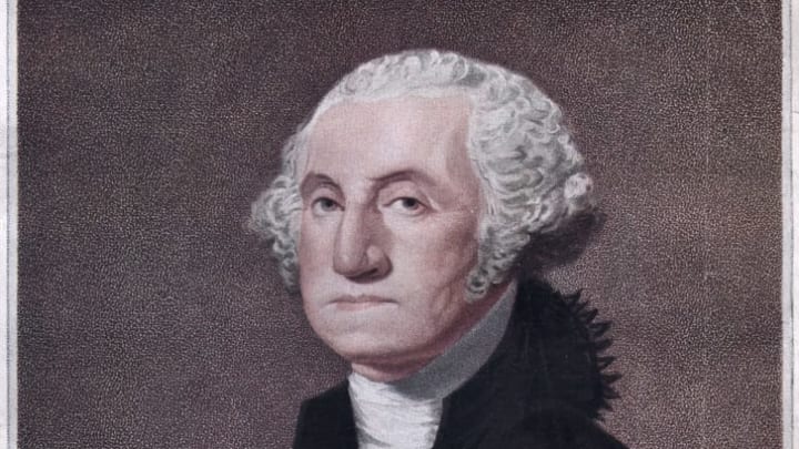 A portrait of George Washington.