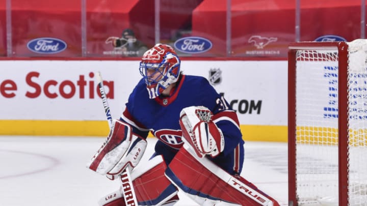 MONTREAL, QC - FEBRUARY 04: Carey Price #31 of the Montreal Canadiens tends goal against the Ottawa Senators during the first period at the Bell Centre on February 4, 2021 in Montreal, Canada. The Ottawa Senators defeated the Montreal Canadiens 3-2. (Photo by Minas Panagiotakis/Getty Images)