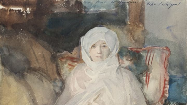 John Singer Sargent was a close friend of Isabella Stewart Gardner, and her museum's first artist in residence. She is the subject of his 1922 painting, Mrs. Gardner in White.