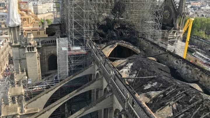 The roof of Notre-Dame after the fire.