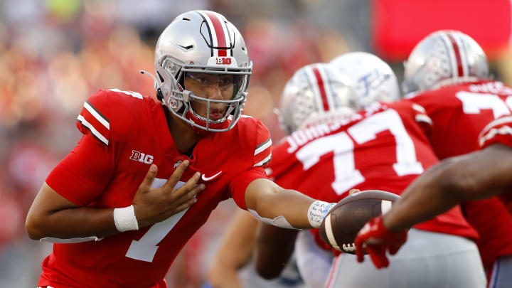 Who will start at quarterback for the Ohio State Football team? Mandatory Credit: Joseph Maiorana-USA TODAY Sports