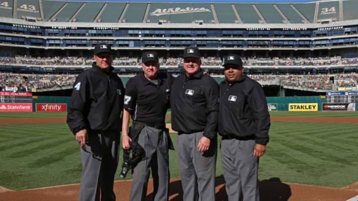 Everitt (second from left) with his crew before an Oakland Athletics game in 2014.