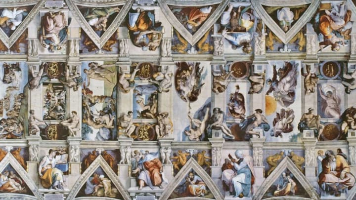 The ceiling of the Sistine Chapel, which Michelangelo absolutely hated painting.