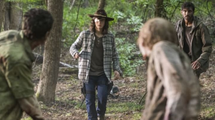 Avi Nash as Siddiq, Chandler Riggs as Carl Grimes - The Walking Dead _ Season 8, Episode 6 - Photo Credit: Jackson Lee Davis/AMC