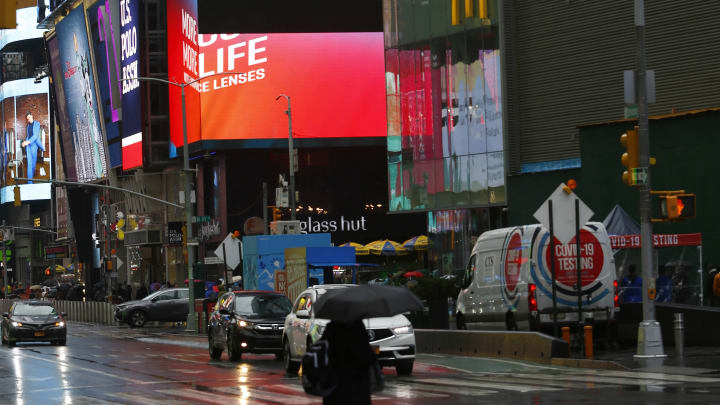LG Star Wars billboards in Times Square on Wednesday, May 4, 2022, New York. (Stuart Ramson/AP Images for LG Electronics)