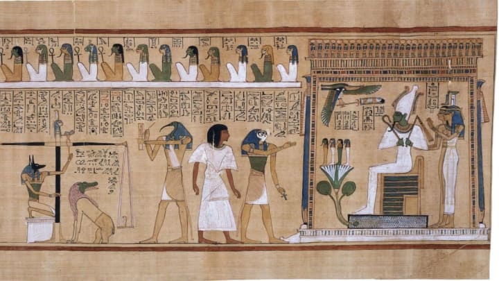 An illustration from Hunefer's Book of the Dead. An illustration from Hunefer's Book of the Dead.
