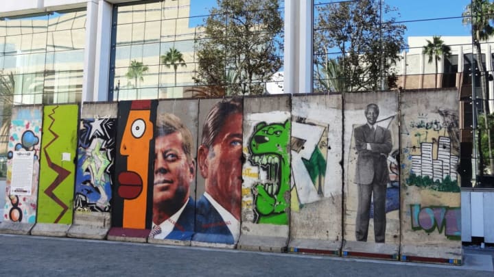 Los Angeles, California, is home to several segments of the Berlin Wall.