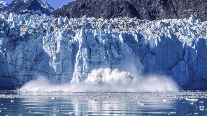 Calving is one way that glaciers lose ice.