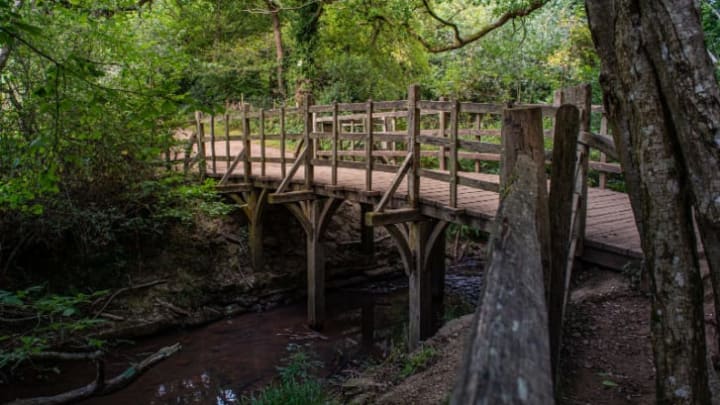 The new Poohsticks Bridge in Ashdown Forest, which replaced the original currently up for sale.