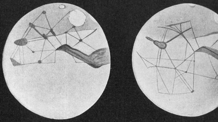 Percival Lowell's drawings of Martian canals