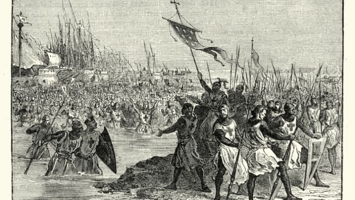 An engraving of the Seventh Crusade.