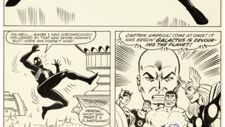 Spider-Man gets a makeover in Secret Wars #8 (1984).