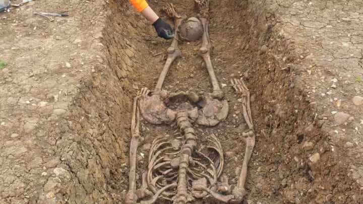 One of the beheaded skeletons in Fleet Marston.