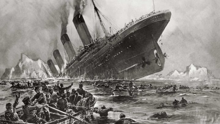 A 1912 illustration of the Titanic sinking by Willy Stöwer.