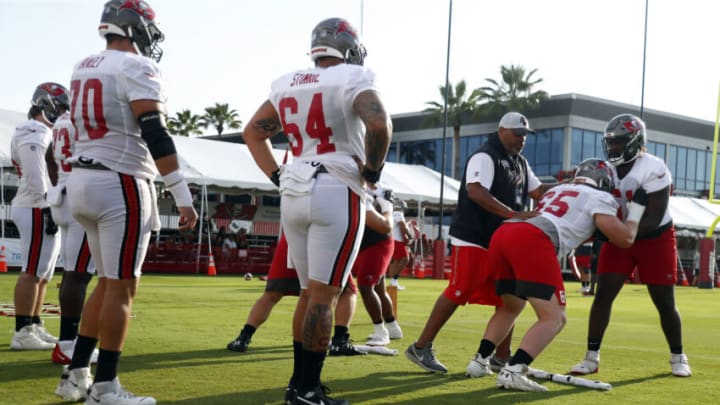 Alex Cappa, Aaron Stinnie, Tampa Bay Buccaneers Mandatory Credit: Kim Klement-USA TODAY Sports