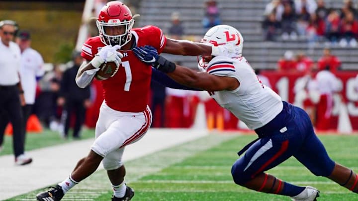 Isaih Pacheco, Rutgers Scarlet Knights. (Photo by Corey Perrine/Getty Images)