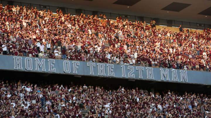 COLLEGE STATION, TEXAS – AUGUST 29: Atmosphere before the Texas State Bobcats play the Texas A&M Aggies at Kyle Field on August 29, 2019 in College Station, Texas. (Photo by Bob Levey/Getty Images)