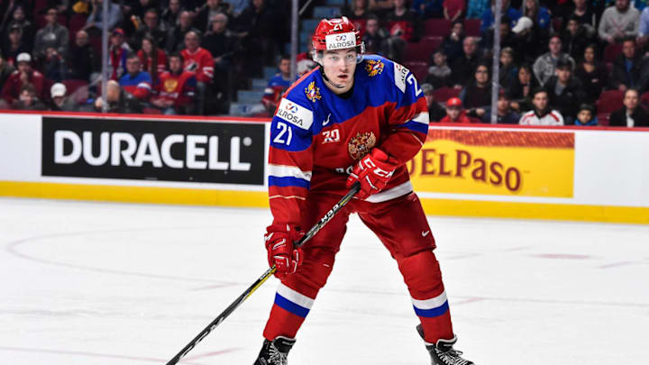 MONTREAL, QC – JANUARY 04: Denis Alexeyev #21 (Photo by Minas Panagiotakis/Getty Images)