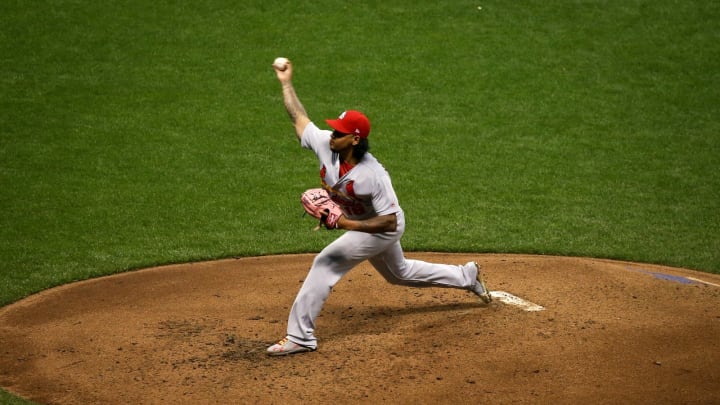 MILWAUKEE, WI – APRIL 04: Carlos Martinez #18 of the St. Louis Cardinals pitches in the fifth inning against the Milwaukee Brewers at Miller Park on April 4, 2018 in Milwaukee, Wisconsin. (Dylan Buell/Getty Images) *** Local Caption *** Carlos Martinez