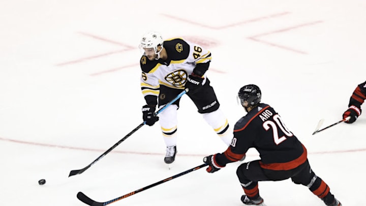 David Krejci #46 of the Boston Bruins (Photo by Elsa/Getty Images)