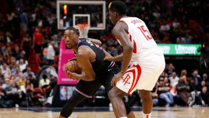 Bam Adebayo vs. Clint Capela Miami Heat(Photo by Michael Reaves/Getty Images)