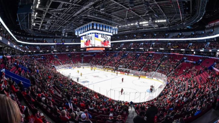 MONTREAL, QC - JANUARY 04: General view during the 2017 IIHF World Junior Championship semifinal game between Team Canada and Team Sweden at the Bell Centre on January 4, 2017 in Montreal, Quebec, Canada. (Photo by Minas Panagiotakis/Getty Images)