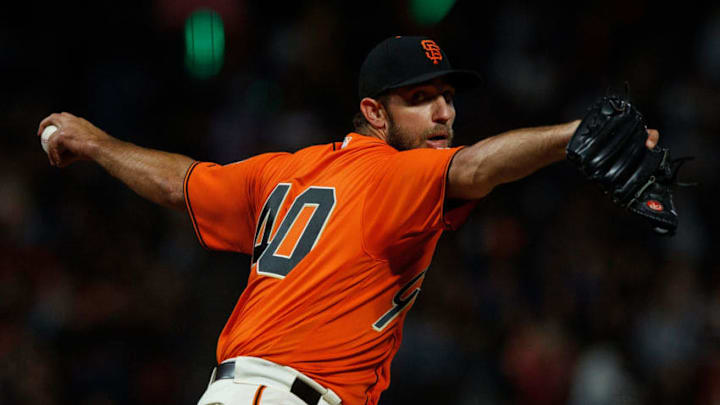 SAN FRANCISCO, CA - JULY 13: Madison Bumgarner #40 of the San Francisco Giants pitches against the Oakland Athletics during the sixth inning at AT&T Park on July 13, 2018 in San Francisco, California. The San Francisco Giants defeated the Oakland Athletics 7-1. (Photo by Jason O. Watson/Getty Images)