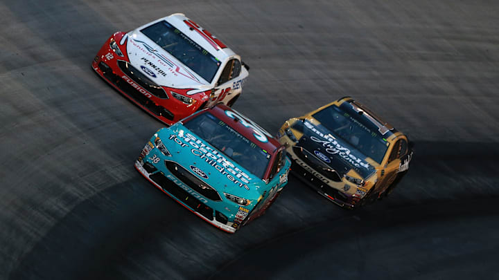 BRISTOL, TN – AUGUST 18: David Ragan, driver of the #38 Shriners Hospital For Children Ford (Photo by Sean Gardner/Getty Images)