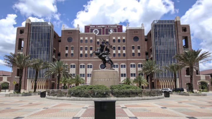 TALLAHASSEE, FL - JUNE 13: A general view of the Unconquered Statue before a unity walk on June 13, 2020 in Tallahassee, Florida. Florida State players and members of the football coaching staff led fans and supporters on a unity walk from the Doak Campbell Stadium on the Florida State University campus to the state capitol building in support of the Black Lives Matter movement. Protests erupted across the nation after George Floyd died in police custody in Minneapolis, Minnesota on May 25th. (Photo by Don Juan Moore/Getty Images)
