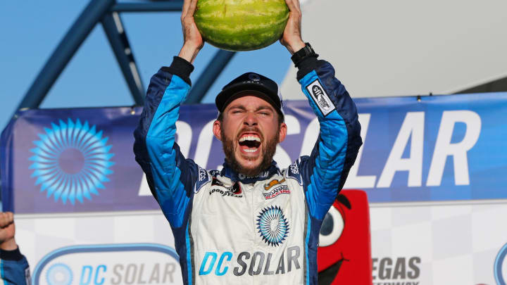 LAS VEGAS, NV – SEPTEMBER 15: Ross Chastain, driver of the #42 DC Solar Chevrolet (Photo by Jonathan Ferrey/Getty Images)