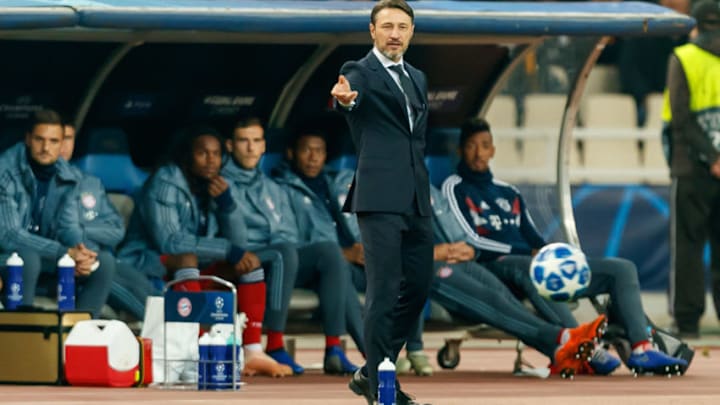 ATHENS, GREECE - OCTOBER 23: Head coach Niko Kovac of Bayern Muenchen gestures during the UEFA Champions League Group E match between AEK Athens and FC Bayern Muenchen at Athens Olympic Stadium on October 23, 2018 in Athens, Greece. (Photo by TF-Images/Getty Images)