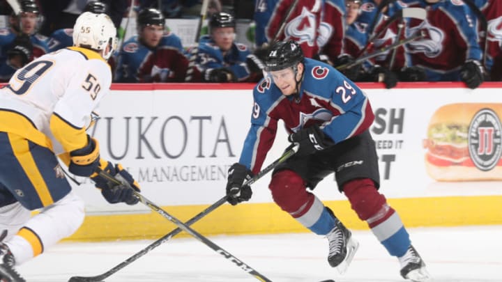 DENVER, CO - MARCH 16: Nathan MacKinnon