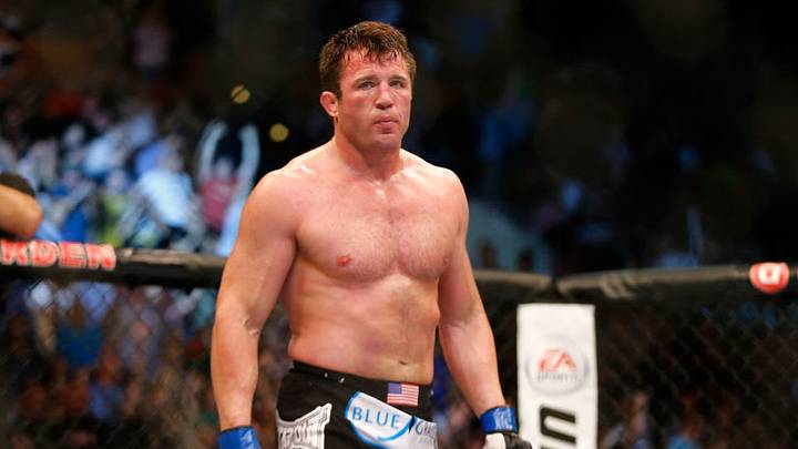 BOSTON, MA - AUGUST 17: Chael Sonnen reacts after winning the fight with a tap out by guillotine choke against Mauricio Rua in their light heavyweight bout at TD Garden on August 17, 2013 in Boston, Massachusetts. (Photo by Jared Wickerham/Getty Images)
