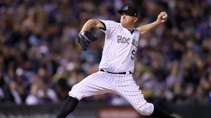 DENVER, CO – SEPTEMBER 30: Pitcher Jake McGee (Photo by Matthew Stockman/Getty Images)