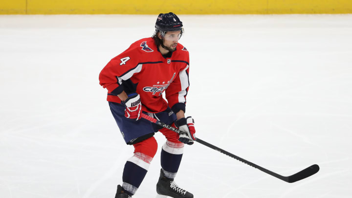 Brenden Dillon, Washington Capitals in (Photo by Patrick Smith/Getty Images)