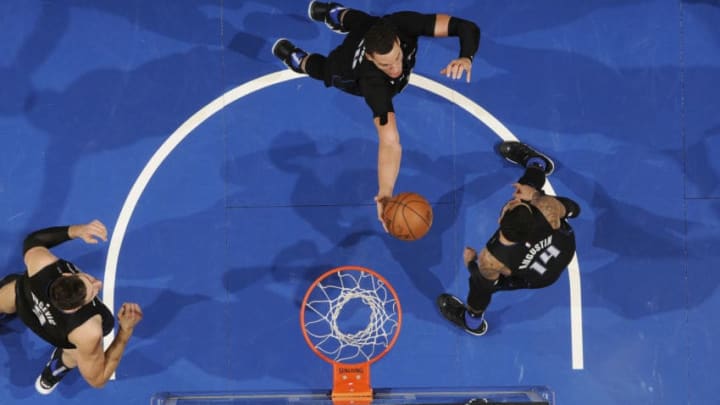 ORLANDO, FL - DECEMBER 30: Aaron Gordon #00 of the Orlando Magic drives to the basket during the game against the Detroit Pistons on December 30, 2018 at Amway Center in Orlando, Florida. NOTE TO USER: User expressly acknowledges and agrees that, by downloading and or using this photograph, User is consenting to the terms and conditions of the Getty Images License Agreement. Mandatory Copyright Notice: Copyright 2018 NBAE (Photo by Fernando Medina/NBAE via Getty Images)