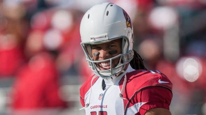 Dec 28, 2014; Santa Clara, CA, USA; Arizona Cardinals wide receiver Larry Fitzgerald (11) looks on during warmups before the game against the San Francisco 49ers at Levi Dec 28, 2014; Santa Clara, CA, USA; Arizona Cardinals wide receiver Larry Fitzgerald (11) looks on during warmups before the game against the San Francisco 49ers at Levi