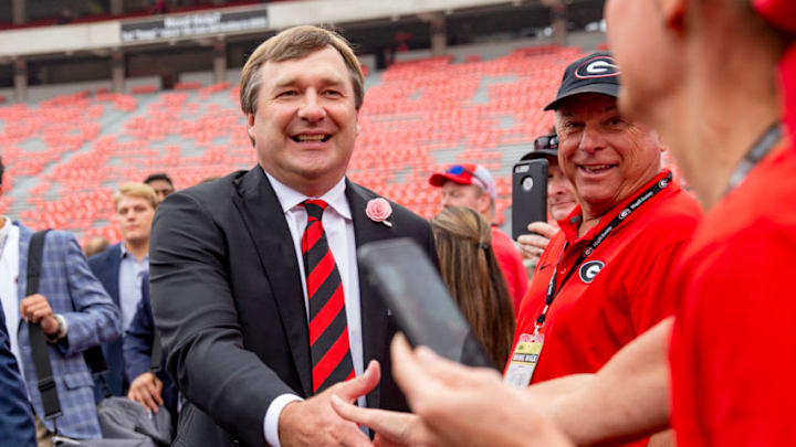 Georgia football coach Kirby Smart. (Photo by Carmen Mandato/Getty Images)