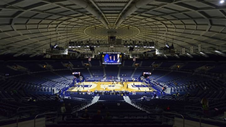Nov 16, 2014; South Bend, IN, USA; A general view of the court prior to the game between the Notre Dame Fighting Irish and the Navy Midshipmen at Purcell Pavilion at the Joyce Center. Mandatory Credit: Marc Lebryk-USA TODAY Sports