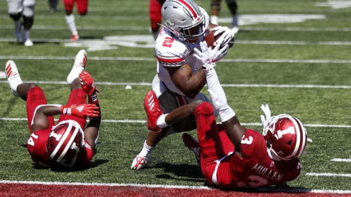 BLOOMINGTON, INDIANA - SEPTEMBER 14: J.K. Dobbins #2 of the Ohio State Buckeyes runs for a touchdown during the second quarter in the game against the Indiana Hoosiers at Memorial Stadium on September 14, 2019 in Bloomington, Indiana. (Photo by Justin Casterline/Getty Images)