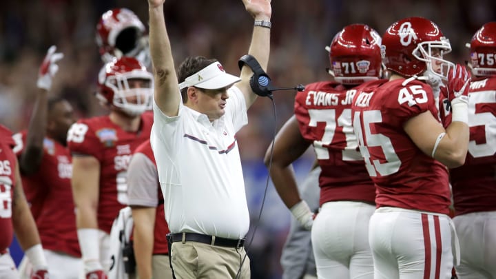 NEW ORLEANS, LA – JANUARY 02: Head coach Bob Stoops of the Oklahoma Sooners reacts after a touchdown against the Auburn Tigers during the Allstate Sugar Bowl at the Mercedes-Benz Superdome on January 2, 2017 in New Orleans, Louisiana. (Photo by Sean Gardner/Getty Images)