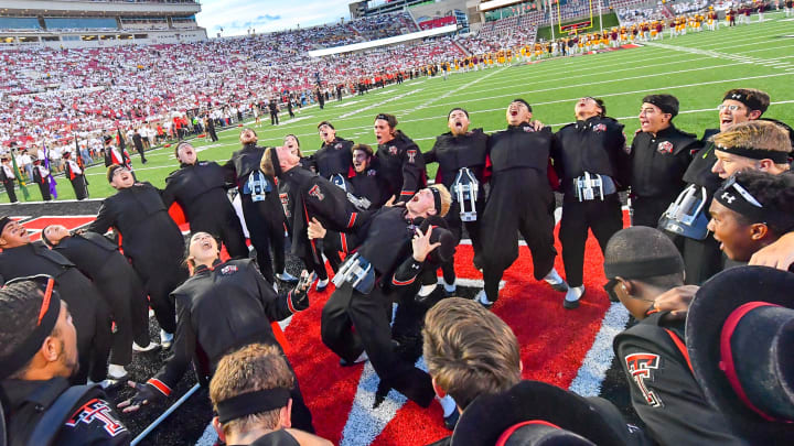 The Texas Tech Red Raiders “Goin Band” gets fired up before the game. (Photo by John Weast/Getty Images)