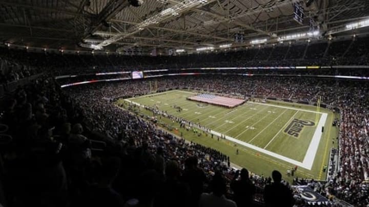 September 16, 2012; St. Louis, MO, USA; A general view at the Edward Jones Dome before a game between the St. Louis Rams and the Washington Redskins. The Rams defeated the Redskins 31-28. Mandatory Credit: Jeff Curry-USA TODAY Sports