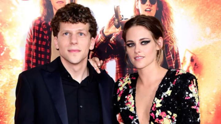 LOS ANGELES, CA – AUGUST 18: Actors Jesse Eisenberg (L) and Kristen Stewart attend PalmStar Media And Lionsgate’s ‘American Ultra’ premiere at the Ace Theater Downtown LA on August 18, 2015, in Los Angeles, California. (Photo by Frazer Harrison/Getty Images)