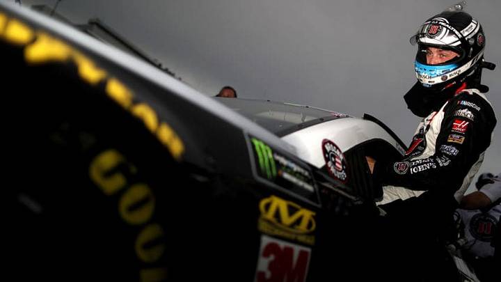DAYTONA BEACH, FL - JULY 06: Kevin Harvick, driver of the #4 Jimmy John's Kickin' Ranch Ford, gets into his car during qualifying for the Monster Energy NASCAR Cup Series Coke Zero Sugar 400 at Daytona International Speedway on July 6, 2018 in Daytona Beach, Florida. (Photo by Sean Gardner/Getty Images)