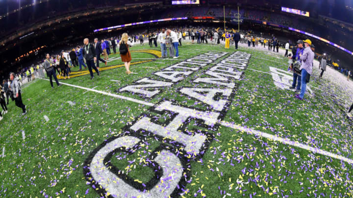 NEW ORLEANS, LOUISIANA - JANUARY 13: A general interior view of the Mercedes Benz Superdome after the College Football Playoff National Championship game between the LSU Tigers and the Clemson Tigers at the Mercedes Benz Superdome on January 13, 2020 in New Orleans, Louisiana. The LSU Tigers topped the Clemson Tigers, 42-25. (Photo by Alika Jenner/Getty Images)