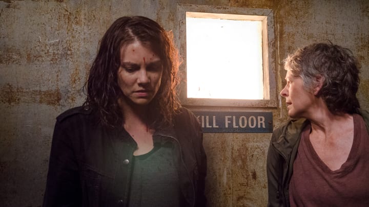 Lauren Cohan as Maggie Greene and Melissa McBride as Carol Peletier – The Walking Dead _ Season 6, Episode 13 – Photo Credit: Gene Page/AMC