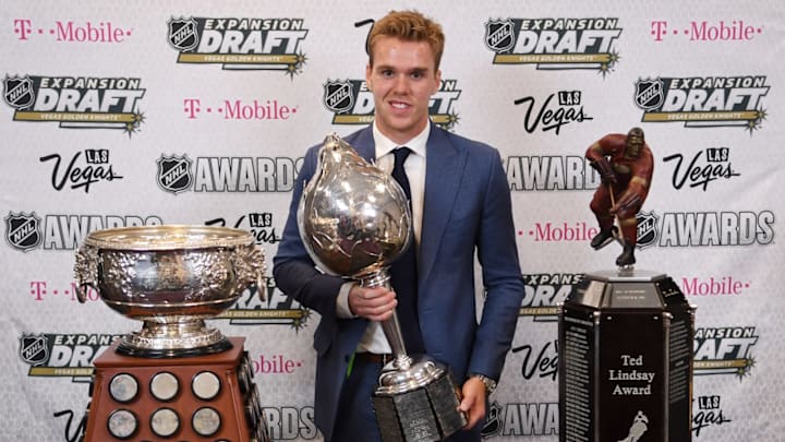 Jun 21, 2017; Las Vegas, NV, USA; Connor McDavid. Mandatory Credit: Stephen R. Sylvanie-USA TODAY Sports